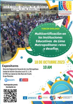 Tercer Diálogo: “Multicertificación en las II.EE de Lima Metropolitana: retos y desafíos”
